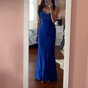 Small ROYAL BLUE Satin Mermaid PROM Dress